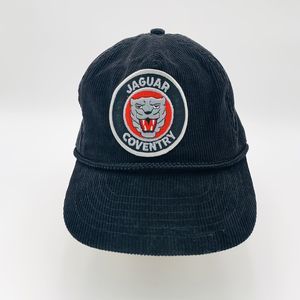 Vintage Jaguar Coventry Cord Corduroy Trucker Hat Cap Luxury Car Automobile Blk